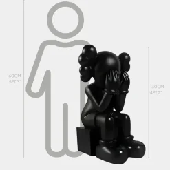 Figurative|Floor Standing^Statues & Sculptures Lucify Hide 130cm Black Resin Indoor Sculpture
