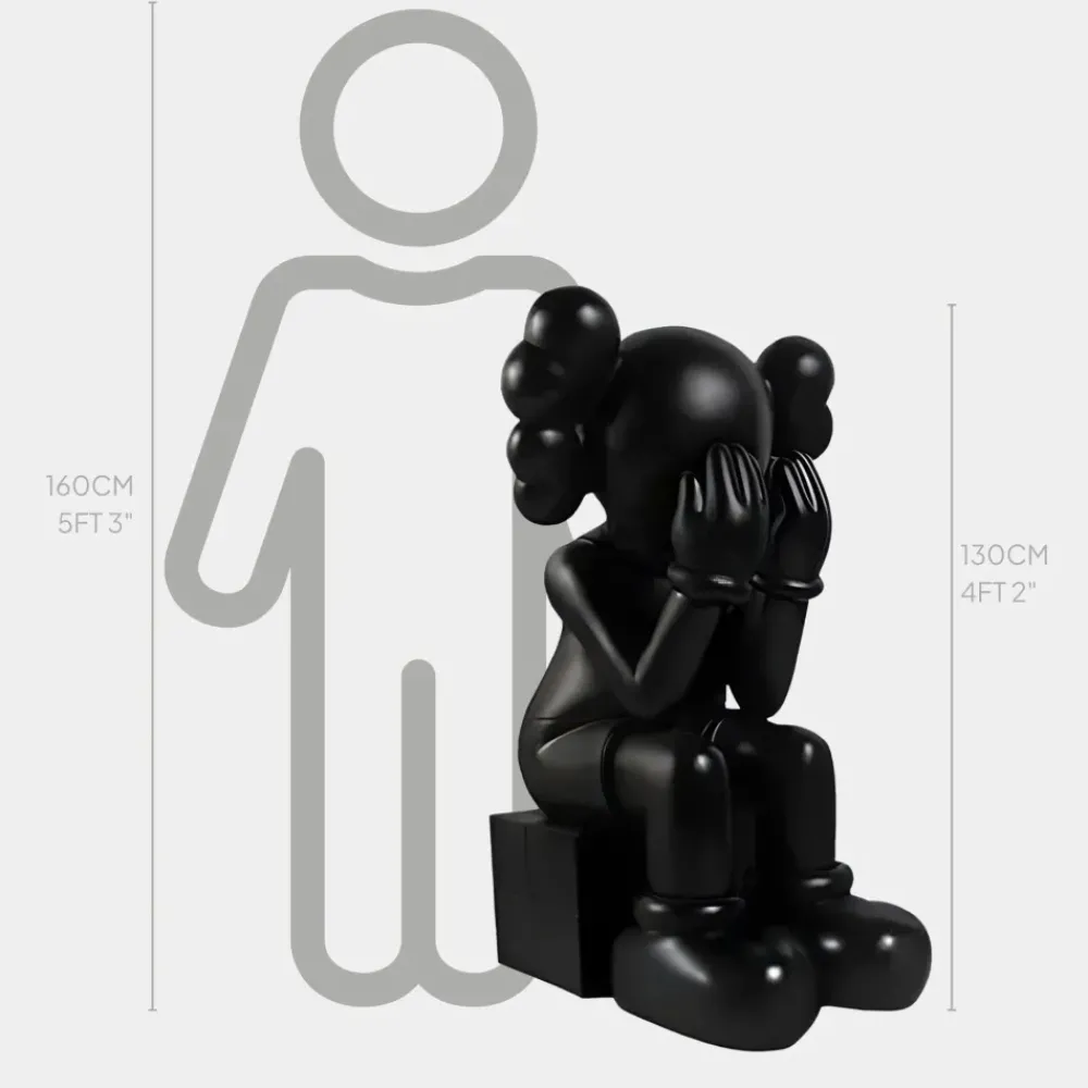 Figurative|Floor Standing^Statues & Sculptures Lucify Hide 130cm Black Resin Indoor Sculpture