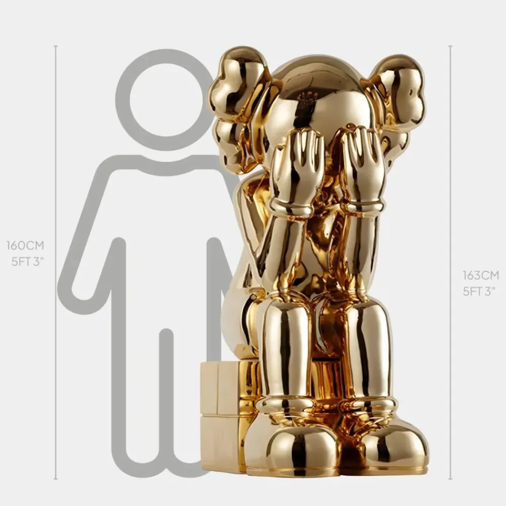 Giant|Figurative^Statues & Sculptures Lucify Hide 163cm Gold Resin Indoor Sculpture