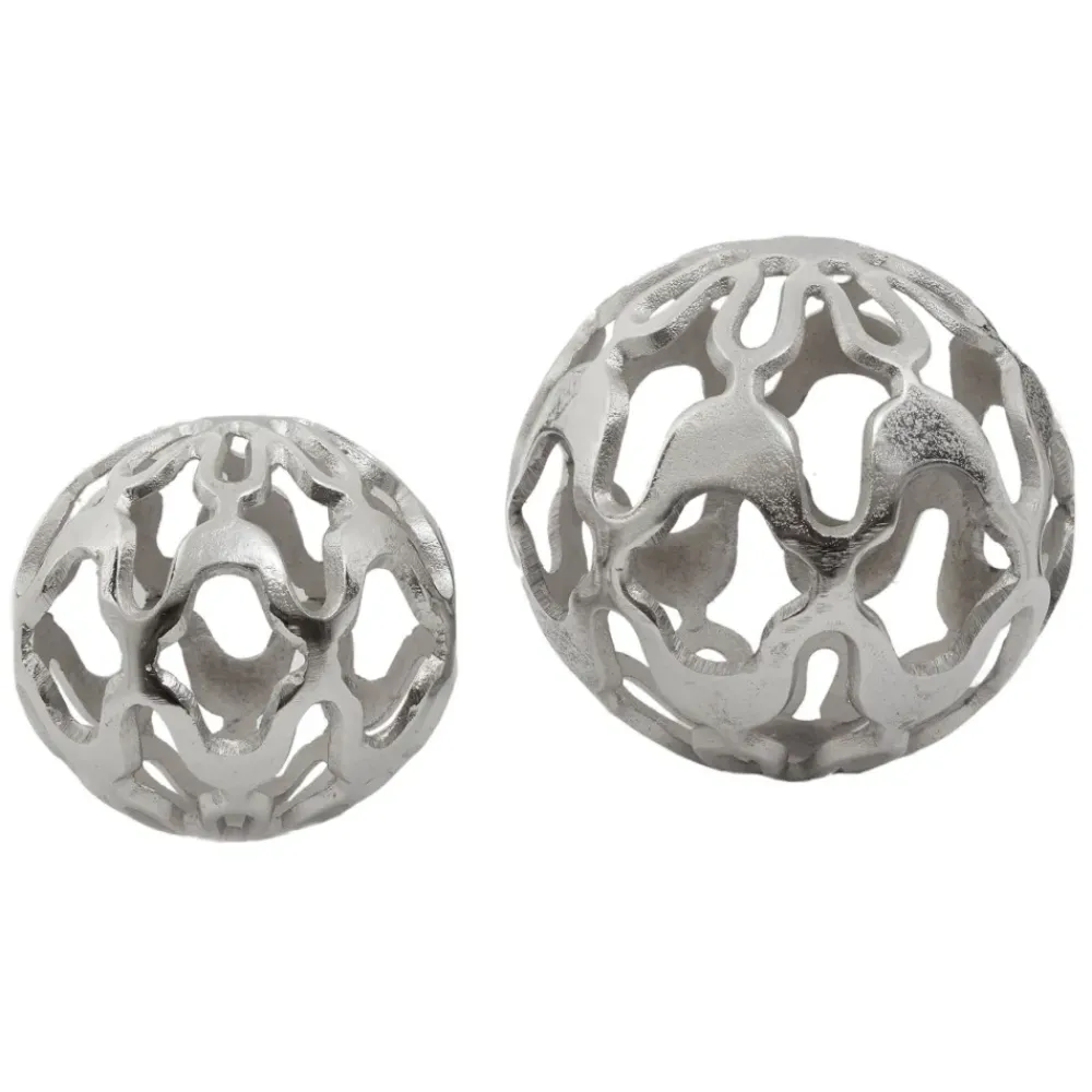 Table Top|Abstract^Statues & Sculptures Lumi Spheres 21cm Silver Metal Indoor Sculptures