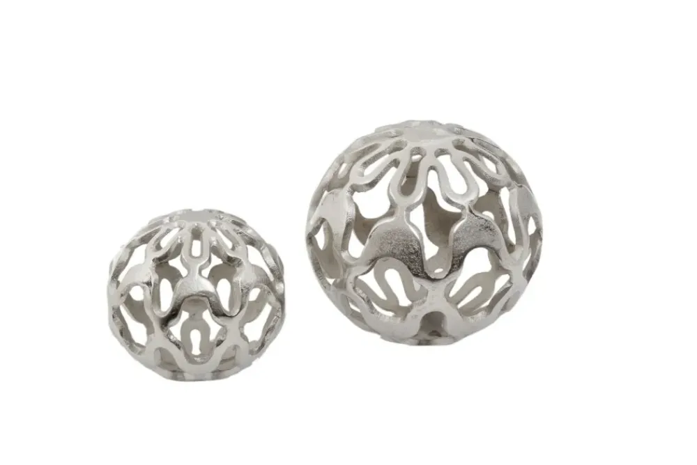 Table Top|Abstract^Statues & Sculptures Lumi Spheres 21cm Silver Metal Indoor Sculptures