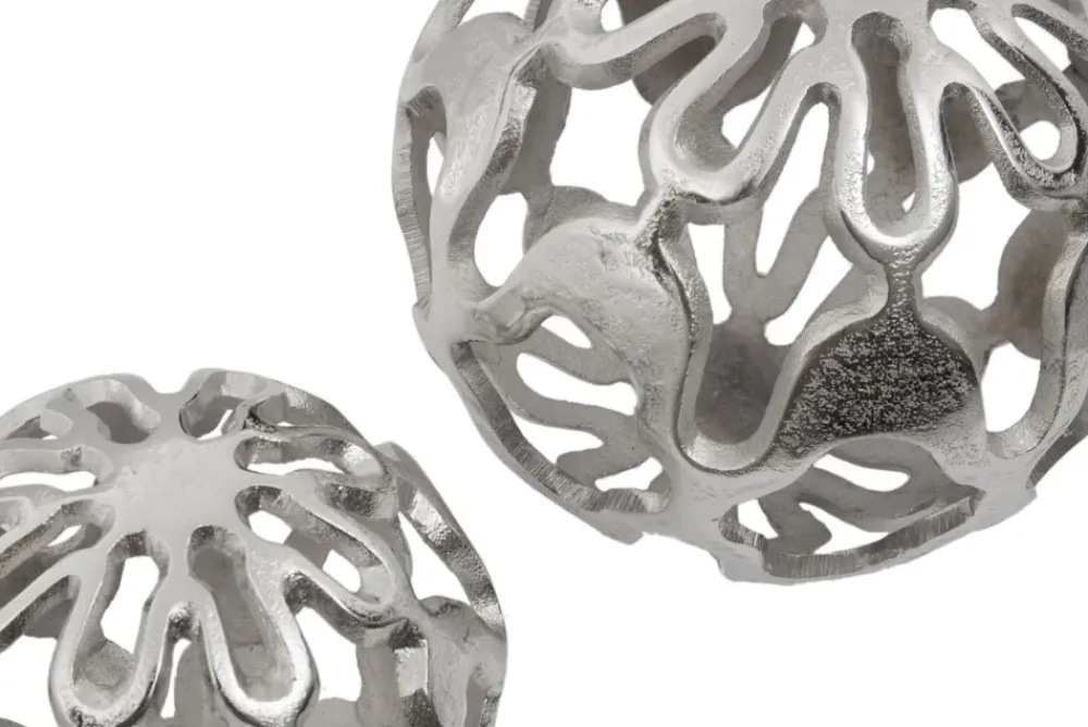 Table Top|Abstract^Statues & Sculptures Lumi Spheres 21cm Silver Metal Indoor Sculptures