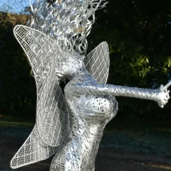 Fairies^Statues & Sculptures Luna Fairy Metal Wire Garden Sculpture