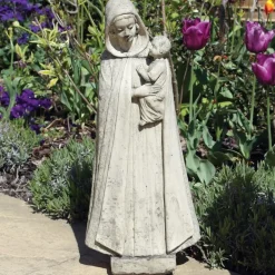 Virgin Mary^Statues & Sculptures Madonna and Friar Monk Stone Garden Statues