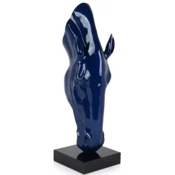Floor Standing|Animals^Statues & Sculptures Majestic Horse Head 70cm Blue Resin Indoor Sculpture
