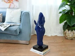 Floor Standing|Animals^Statues & Sculptures Majestic Horse Head 70cm Blue Resin Indoor Sculpture