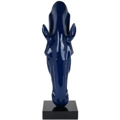 Floor Standing|Animals^Statues & Sculptures Majestic Horse Head 70cm Blue Resin Indoor Sculpture