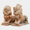 Lions|Modern^Statues & Sculptures Majestic Lion 100cm Yellow Marble Garden Statue