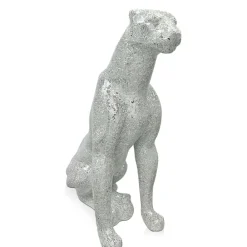 Floor Standing|Animals^Statues & Sculptures Majestic Panther 80cm Silver Resin Indoor Sculpture