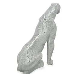 Floor Standing|Animals^Statues & Sculptures Majestic Panther 80cm Silver Resin Indoor Sculpture