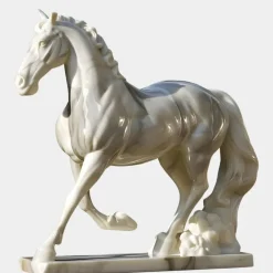 Horses|Modern^Statues & Sculptures Majestic Stallion 200cm White Marble Garden Statue