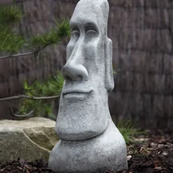 Easter Island Heads^Statues & Sculptures Male Easter Island Head Stone Garden Ornament