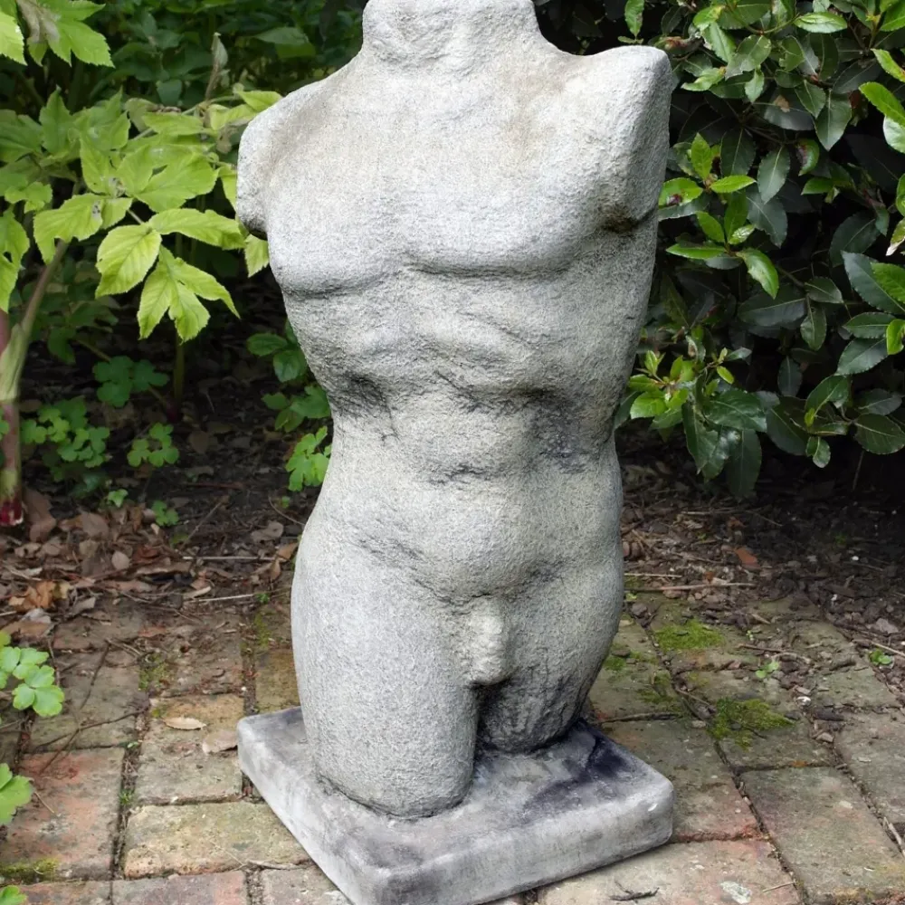 Modern^Statues & Sculptures Male Torso Modern Stone Garden Ornament