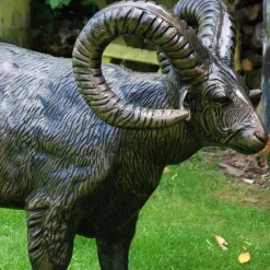 Farm^Statues & Sculptures Manx Loaghtan Ram Life-Size Bronze Metal Garden Statue
