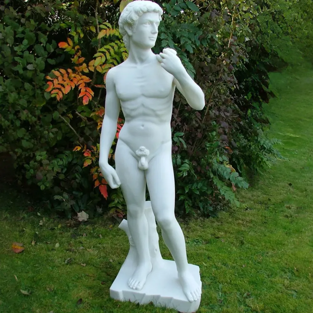 Roman^Statues & Sculptures Michelangelo David 85cm Marble Resin Garden Statue