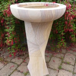 Bird Baths^Statues & Sculptures Modern Twisting Rainbow Sandstone Birdbath - Garden Bird Bath