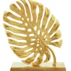 Table Top|Contemporary^Statues & Sculptures Monsera Leaf 37cm Gold Metal Indoor Sculpture