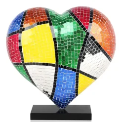 Table Top|Pop Art^Statues & Sculptures Mosaic Heart v1 46cm Pop Art Resin Indoor Sculpture
