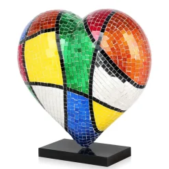 Table Top|Pop Art^Statues & Sculptures Mosaic Heart v1 46cm Pop Art Resin Indoor Sculpture