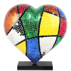 Table Top|Pop Art^Statues & Sculptures Mosaic Heart v1 46cm Pop Art Resin Indoor Sculpture