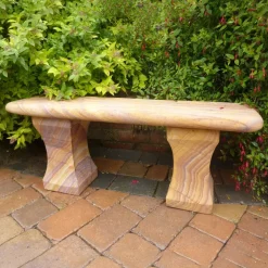 Stone Benches^Statues & Sculptures Mulsanne Polished Rainbow Sandstone Garden Bench