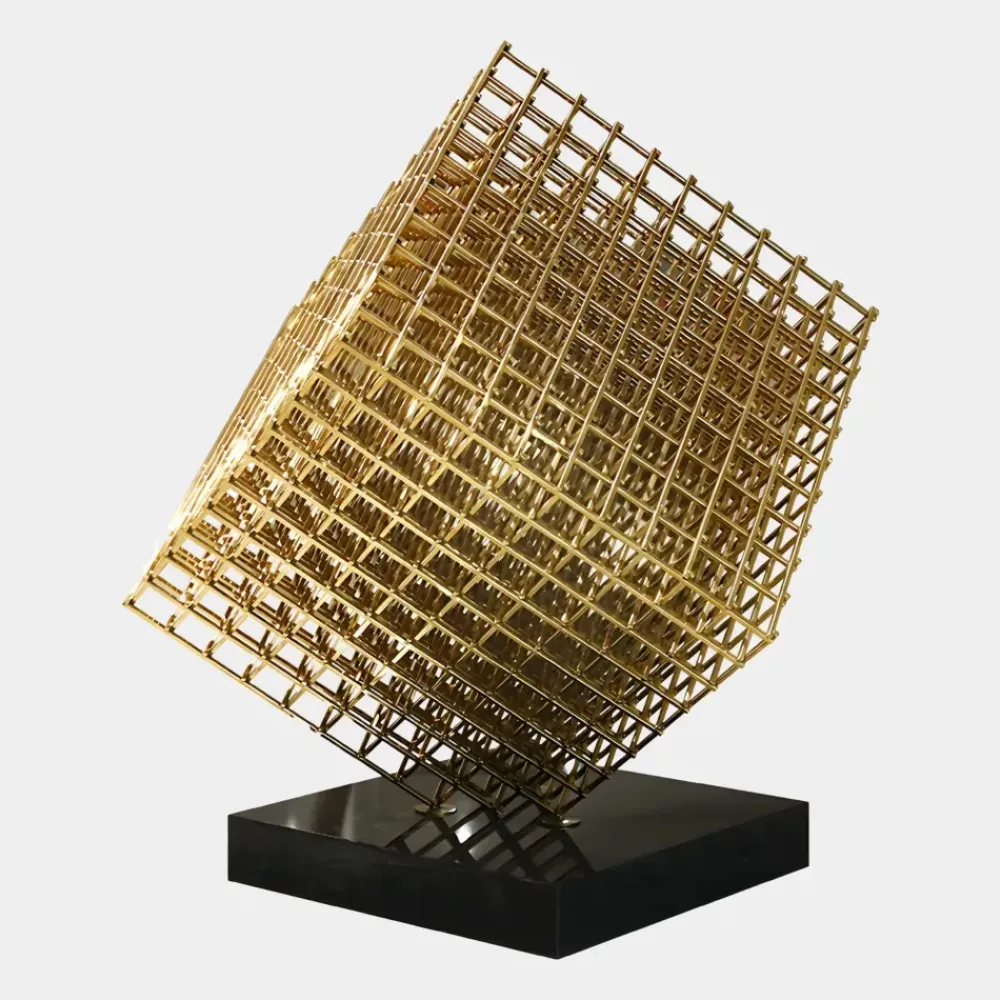 Floor Standing|Abstract^Statues & Sculptures Multiverse 150cm Gold Geometric Metal Garden Sculpture