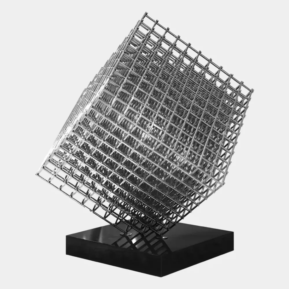 Floor Standing|Abstract^Statues & Sculptures Multiverse 150cm Silver Geometric Metal Garden Sculpture