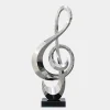 Floor Standing|Abstract^Statues & Sculptures Musical Pulse 106cm Silver Metal Indoor Sculpture