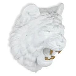 Wall Art|Animals^Statues & Sculptures Mystic Tiger 37cm White Resin Wall Sculpture