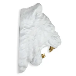 Wall Art|Animals^Statues & Sculptures Mystic Tiger 37cm White Resin Wall Sculpture