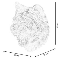 Wall Art|Animals^Statues & Sculptures Mystic Tiger 37cm White Resin Wall Sculpture