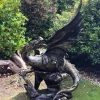 Dragons^Statues & Sculptures Mystical Dragon 232cm Bronze Metal Garden Statue