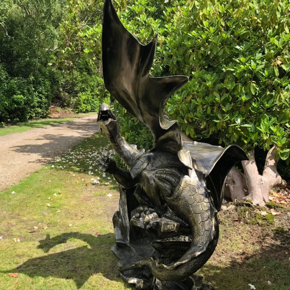 Dragons^Statues & Sculptures Mystical Dragon 232cm Bronze Metal Garden Statue