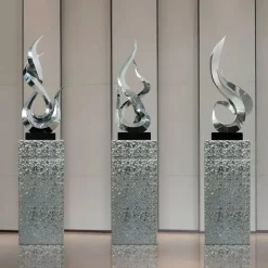 Table Top|Floor Standing^Statues & Sculptures Nexus Ignite 93cm Silver Metal Indoor Sculpture v1