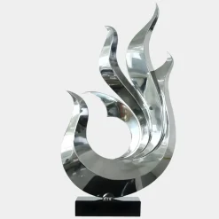 Table Top|Floor Standing^Statues & Sculptures Nexus Ignite 85cm Silver Metal Indoor Sculpture v2