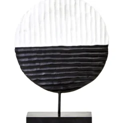Table Top|Abstract^Statues & Sculptures Night & Day 41cm Black & White Wood Indoor Sculpture