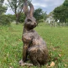 Wildlife^Statues & Sculptures Noble Hare 62cm Bronze Resin Garden Ornament