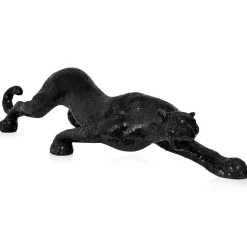 Table Top|Animals^Statues & Sculptures Obsidian Panther 24cm Black Resin Indoor Sculpture