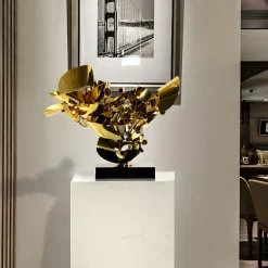 Table Top|Abstract^Statues & Sculptures Opal Bloom 53cm Gold Metal Indoor Sculpture