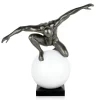 Figurative|Table Top^Statues & Sculptures Orbital Balance 47cm Anthracite Resin Indoor Sculpture