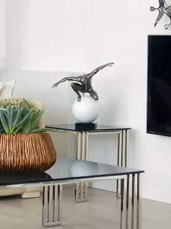 Figurative|Table Top^Statues & Sculptures Orbital Balance 47cm Anthracite Resin Indoor Sculpture