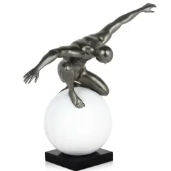 Figurative|Table Top^Statues & Sculptures Orbital Balance 47cm Anthracite Resin Indoor Sculpture