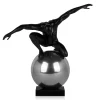 Figurative|Table Top^Statues & Sculptures Orbital Balance 47cm Black Resin Indoor Sculpture