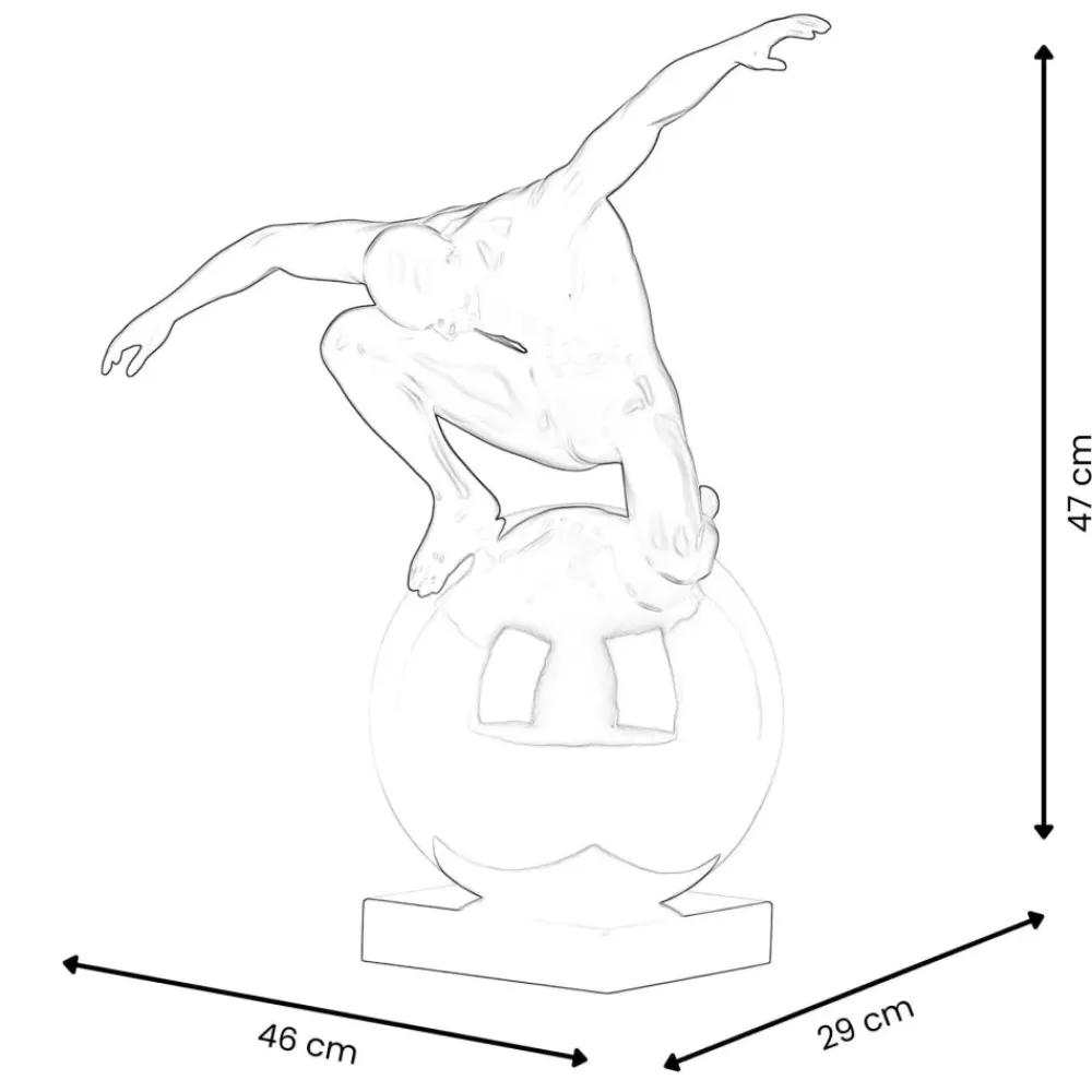 Figurative|Table Top^Statues & Sculptures Orbital Balance 47cm Black Resin Indoor Sculpture