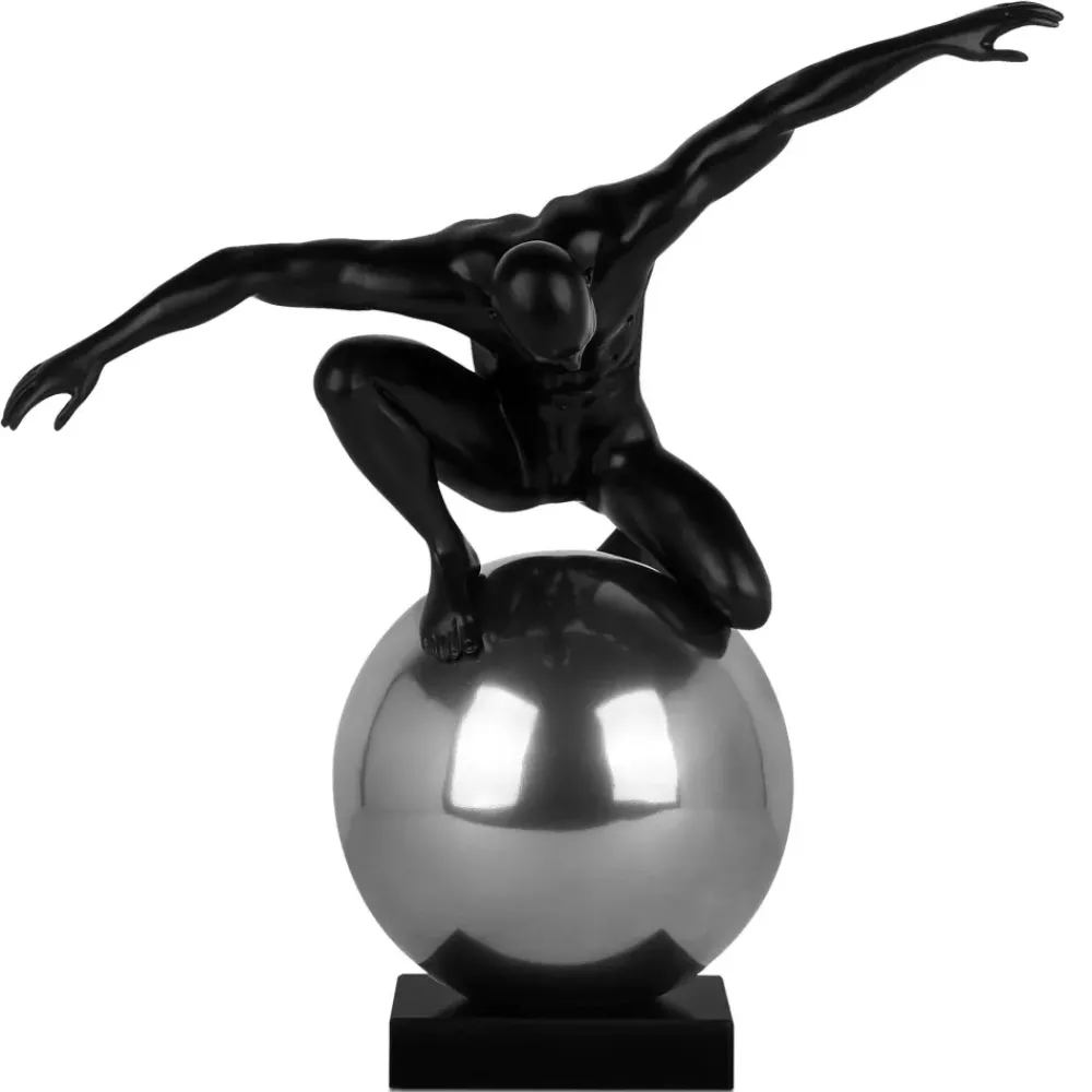 Figurative|Table Top^Statues & Sculptures Orbital Balance 65cm Black Resin Indoor Sculpture