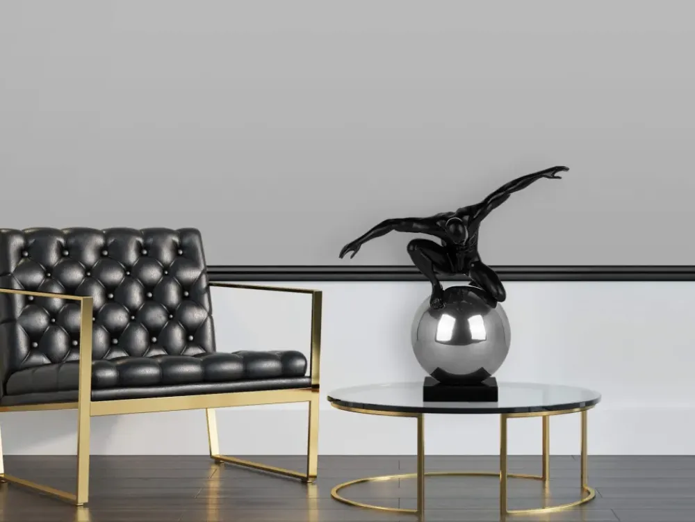 Figurative|Table Top^Statues & Sculptures Orbital Balance 65cm Black Resin Indoor Sculpture