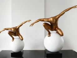 Figurative|Table Top^Statues & Sculptures Orbital Balance 47cm Bronze Resin Indoor Sculpture