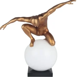 Figurative|Table Top^Statues & Sculptures Orbital Balance 65cm Gold Resin Indoor Sculpture