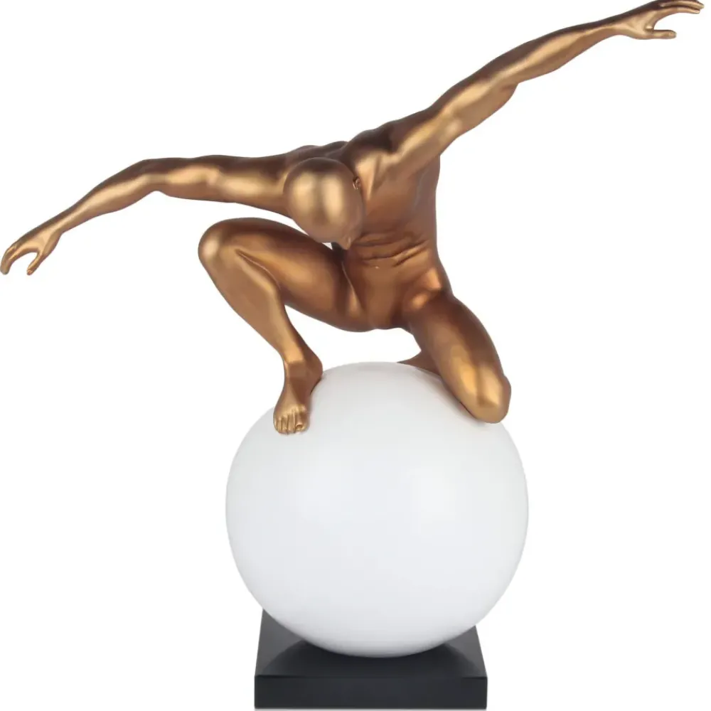Figurative|Table Top^Statues & Sculptures Orbital Balance 65cm Gold Resin Indoor Sculpture