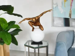 Figurative|Table Top^Statues & Sculptures Orbital Balance 65cm Gold Resin Indoor Sculpture